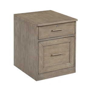 Hammary West End Wood Mobile File Cabinet w/2 Drawers, Soft Greige