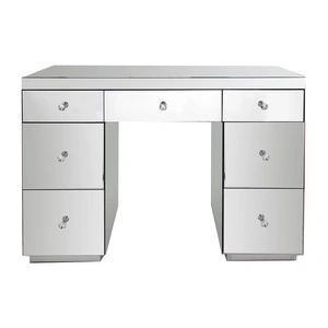 Cnc Industrial SM Vanity Desk w/7 Drawers, Silver