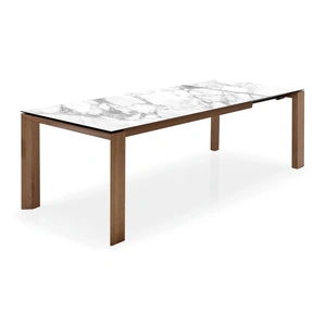 Calligaris Omnia W70.9-inch-94.5-inch Rectangular Ceramic/Wood Veneer Extendable Dining Table