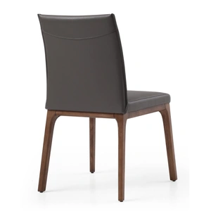 J&M Furniture Windsor Low Back Leatherette Side Chair, Dark Grey (Set of 2)