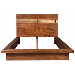 Coaster Winslow Wood Platform Bed, Smokey Walnut/Coffee Bean