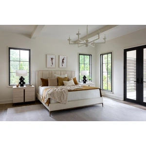 Universal Furniture Summerland Fabric/Metal Panel Bedroom Set, Berber Snow