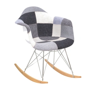 LeisureMod Wilson Polyester Fabric Rocking Chair