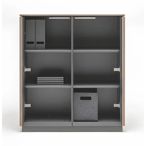 MDD Office Furniture Status Office Cabinet w/Glass Doors & Shelves