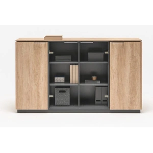 MDD Office Furniture Status Office Cabinet w/Glass Doors & Shelves