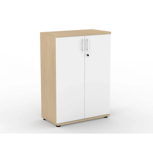 NARBUTAS Uni Melamine Office Lockable Cabinet w/2 Shelves & 2 Doors