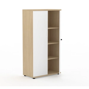 NARBUTAS Uni Melamine Office Lockable Cabinet w/3 Shelves & 2 Doors