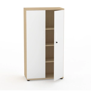 NARBUTAS Uni Melamine Office Lockable Cabinet w/3 Shelves & 2 Doors
