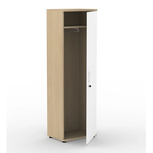 NARBUTAS Uni Melamine Office Lockable Wardrobe w/Door, Shelf & Metal Pull-Out Hanging Rail