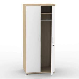 NARBUTAS Uni Melamine Office Lockable Wardrobe w/Shelf & Metal Hanging Rail for Clothes