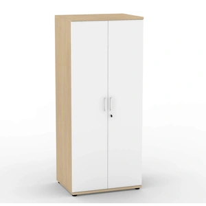 NARBUTAS Uni Melamine Office Lockable Wardrobe w/Shelf & Metal Hanging Rail for Clothes
