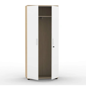 NARBUTAS Uni Melamine Office Lockable Wardrobe w/2 Doors, Shelf & Metal Pull-Out Hanging Rail