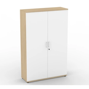 NARBUTAS Uni Melamine Office Lockable Wardrobe w/2 Metal Pull-Out Hanging Rails