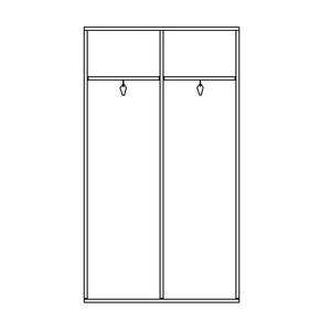 NARBUTAS Uni Melamine Office Lockable Wardrobe w/2 Metal Pull-Out Hanging Rails