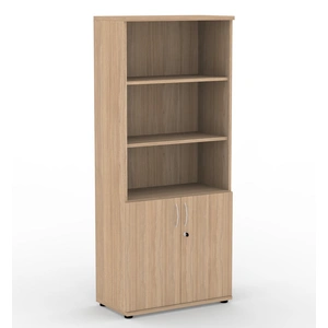 NARBUTAS Uni Melamine Office Lockable Cabinet w/3 Open Shelves & 2 Doors