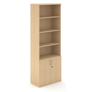 NARBUTAS Uni Melamine Office Lockable Cabinet w/4 Open Shelves & 2 Doors