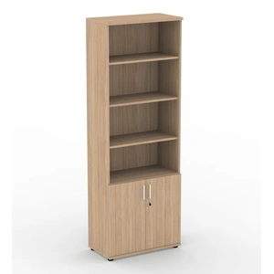 NARBUTAS Uni Melamine Office Lockable Cabinet w/4 Open Shelves & 2 Doors