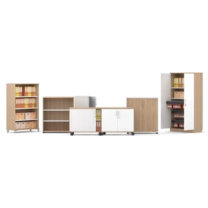 NARBUTAS Uni Melamine Office Lockable Cabinet w/2 File Drawers