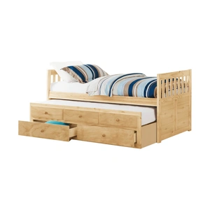 Homelegance Bartly Wood/Wood Veneer Storage Trundle Bed, Twin/Twin Size, Natural