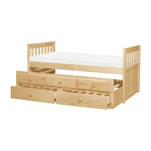 Homelegance Bartly Wood/Wood Veneer Storage Trundle Bed, Twin/Twin Size, Natural