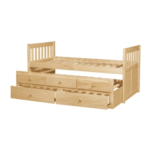 Homelegance Bartly Wood/Wood Veneer Storage Trundle Bed, Twin/Twin Size, Natural