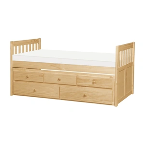 Homelegance Bartly Wood/Wood Veneer Storage Trundle Bed, Twin/Twin Size, Natural