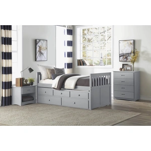 Homelegance Orion Wood Storage Trundle Bed, Twin/Twin Size, Gray