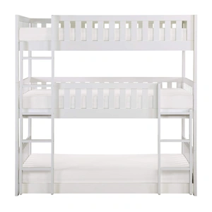 Homelegance Galen Wood Triple Bunk Bed, Twin/Twin/Twin Size, White