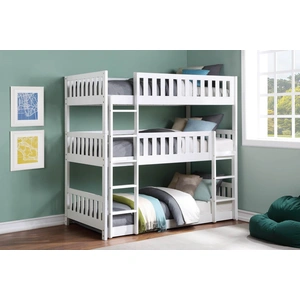 Homelegance Galen Wood Triple Bunk Bed, Twin/Twin/Twin Size, White