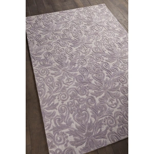 Chandra Yelena Wool Handmade Rug, Purple/White