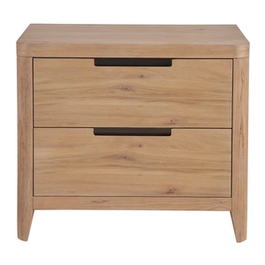 Universal Furniture Walker Wood Nightstand w/2 Drawers, Organic Natural Oak