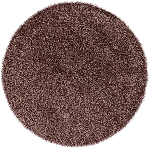 Chandra Zara Polyester Handmade Rug, 7'9-inch Round, Plum/Cream