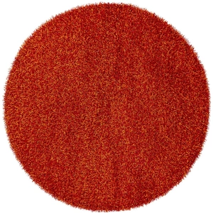 Chandra Zara Polyester Handmade Rug, 7'9-inch Round, Red/Orange