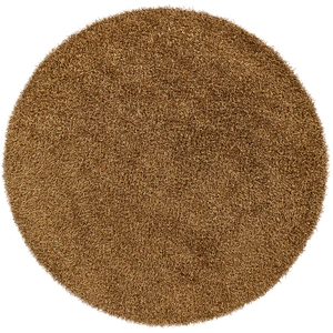 Chandra Zara Polyester Handmade Rug, 7'9-inch Round, Brown