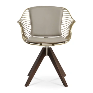 SohoConcept Furniture Zebra Swivel Indoor/Outdoor PU Dining Chair w/Pyramid Base