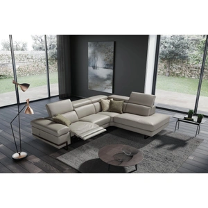 Diven Living Zeus Leather Reclining Modular L-Shape Custom Sectional Sofa