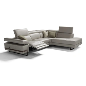 Diven Living Zeus Leather Reclining Modular L-Shape Custom Sectional Sofa