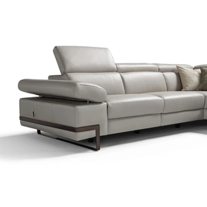 Diven Living Zeus Leather Reclining Modular L-Shape Custom Sectional Sofa