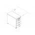 <b>KRT74L</b> - Left Pedestal w/Separate Pencil Drawer