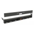 ZUS094 - Central cable tray with cut-outs for power sockets and 8 data knockouts for L=55.1 in. desk. Inside double sided duplex block with 8 power sockets, covered with metal frame. Attached to the desktop, with openable side cover (data jack have to be 