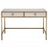 White Shagreen, Brushed Gold
