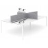 <b>DNK127</b> - set of 4 screens for 4-desks bench