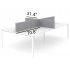 <b>DNK187</b> - set of 4 screens for 4-desks bench