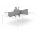 <b>DNK12B</b> - set of 4 screens for 4-desks bench