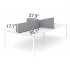 <b>DNK14B</b> - set of 4 screens for 4-desks bench