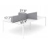 <b>DNK16B</b> - set of 4 screens for 4-desks bench