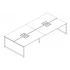 <b>DNS324-O</b> - 4-desk bench with 4 x ZNZ010 - Rectangular metal desk grommet