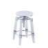 Clear/Chrome w/White PU Upholstered Seat