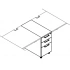 <b>KDT73LP</b> - Middle Stationary 3 Drawer Pedestal