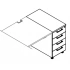 <b>KDT74P</b> - Right Stationary 4 Drawers pedestal
